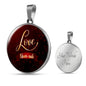 Love Never Ends Circle Necklace Stainless Steel or 18k Gold 18-22"-Express Your Love Gifts