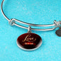 Love Never Ends Circle Pendant Bangle Stainless Steel or 18k Gold 18-22"-Express Your Love Gifts
