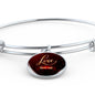 Love Never Ends Circle Pendant Bangle Stainless Steel or 18k Gold 18-22"-Express Your Love Gifts