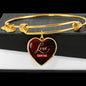 Love Never Ends Heart Bangle Stainless Steel or 18k Gold 18-22"-Express Your Love Gifts