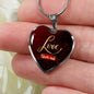 Love Never Ends Necklace Stainless Steel or 18k Gold Heart Pendant 18-22"-Express Your Love Gifts