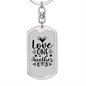 Love One Another Christian Keychain Stainless Steel or 18k Gold Dog Tag Keyring-Express Your Love Gifts