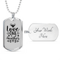 Love One Another Christian Necklace Stainless Steel or 18k Gold Dog Tag 24" Chain-Express Your Love Gifts