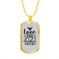 Love One Another Christian Necklace Stainless Steel or 18k Gold Dog Tag 24" Chain-Express Your Love Gifts