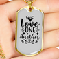Love One Another Christian Necklace Stainless Steel or 18k Gold Dog Tag 24" Chain-Express Your Love Gifts