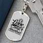 Love One Another Cross Christian Keychain Stainless Steel or 18k Gold Dog Tag Keyring-Express Your Love Gifts