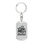 Love One Another Cross Christian Keychain Stainless Steel or 18k Gold Dog Tag Keyring-Express Your Love Gifts