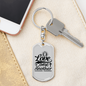 Love One Another Cross Christian Keychain Stainless Steel or 18k Gold Dog Tag Keyring-Express Your Love Gifts