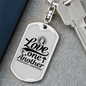 Love One Another Prayer Christian Keychain Stainless Steel or 18k Gold Dog Tag Keyring-Express Your Love Gifts