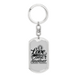 Love One Another Prayer Christian Keychain Stainless Steel or 18k Gold Dog Tag Keyring-Express Your Love Gifts