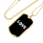 Love Paws Necklace Stainless Steel or 18k Gold Dog Tag 24" Chain-Express Your Love Gifts