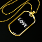 Love Paws Necklace Stainless Steel or 18k Gold Dog Tag 24" Chain-Express Your Love Gifts