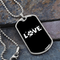Love Paws Necklace Stainless Steel or 18k Gold Dog Tag 24" Chain-Express Your Love Gifts