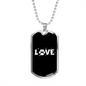 Love Paws Necklace Stainless Steel or 18k Gold Dog Tag 24" Chain-Express Your Love Gifts