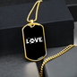 Love Paws Necklace Stainless Steel or 18k Gold Dog Tag 24" Chain-Express Your Love Gifts