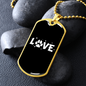 Love Paws Necklace Stainless Steel or 18k Gold Dog Tag 24" Chain-Express Your Love Gifts