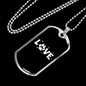Love Paws Necklace Stainless Steel or 18k Gold Dog Tag 24" Chain-Express Your Love Gifts