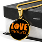 Love Phoenix Basketball Necklace Circle Pendant Stainless Steel or 18k Gold 18-22-Express Your Love Gifts