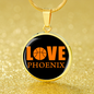 Love Phoenix Basketball Necklace Circle Pendant Stainless Steel or 18k Gold 18-22-Express Your Love Gifts