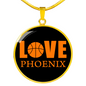 Love Phoenix Basketball Necklace Circle Pendant Stainless Steel or 18k Gold 18-22-Express Your Love Gifts