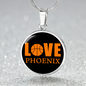 Love Phoenix Basketball Necklace Circle Pendant Stainless Steel or 18k Gold 18-22-Express Your Love Gifts