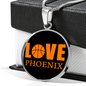 Love Phoenix Basketball Necklace Circle Pendant Stainless Steel or 18k Gold 18-22-Express Your Love Gifts