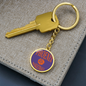 Love Phoenix Basketball Purple Circle Keychain Stainless Steel or 18k Gold Pendant-Express Your Love Gifts