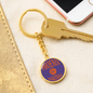 Love Phoenix Basketball Purple Circle Keychain Stainless Steel or 18k Gold Pendant-Express Your Love Gifts