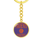 Love Phoenix Basketball Purple Circle Keychain Stainless Steel or 18k Gold Pendant-Express Your Love Gifts