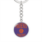 Love Phoenix Basketball Purple Circle Keychain Stainless Steel or 18k Gold Pendant-Express Your Love Gifts