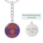 Love Phoenix Basketball Purple Circle Keychain Stainless Steel or 18k Gold Pendant-Express Your Love Gifts