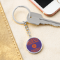 Love Phoenix Basketball Purple Circle Keychain Stainless Steel or 18k Gold Pendant-Express Your Love Gifts