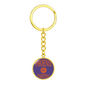 Love Phoenix Basketball Purple Circle Keychain Stainless Steel or 18k Gold Pendant-Express Your Love Gifts