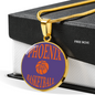 Love Phoenix Basketball Purple Necklace Circle Pendant Stainless Steel or 18k Gold 18-22-Express Your Love Gifts
