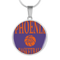 Love Phoenix Basketball Purple Necklace Circle Pendant Stainless Steel or 18k Gold 18-22-Express Your Love Gifts
