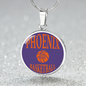 Love Phoenix Basketball Purple Necklace Circle Pendant Stainless Steel or 18k Gold 18-22-Express Your Love Gifts