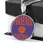 Love Phoenix Basketball Purple Necklace Circle Pendant Stainless Steel or 18k Gold 18-22-Express Your Love Gifts