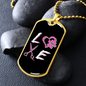 Love Pink Necklace Stainless Steel or 18k Gold Dog Tag 24" Chain-Express Your Love Gifts