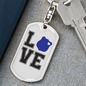 Love Police Keychain Stainless Steel or 18k Gold Dog Tag Keyring-Express Your Love Gifts