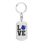 Love Police Keychain Stainless Steel or 18k Gold Dog Tag Keyring-Express Your Love Gifts