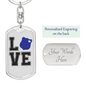 Love Police Keychain Stainless Steel or 18k Gold Dog Tag Keyring-Express Your Love Gifts