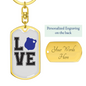 Love Police Keychain Stainless Steel or 18k Gold Dog Tag Keyring-Express Your Love Gifts