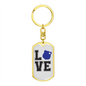 Love Police Keychain Stainless Steel or 18k Gold Dog Tag Keyring-Express Your Love Gifts