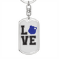 Love Police Keychain Stainless Steel or 18k Gold Dog Tag Keyring-Express Your Love Gifts