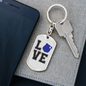 Love Police Keychain Stainless Steel or 18k Gold Dog Tag Keyring-Express Your Love Gifts
