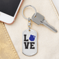 Love Police Keychain Stainless Steel or 18k Gold Dog Tag Keyring-Express Your Love Gifts