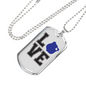 Love Police Necklace Stainless Steel or 18k Gold Dog Tag 24"-Express Your Love Gifts
