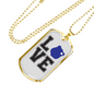 Love Police Necklace Stainless Steel or 18k Gold Dog Tag 24"-Express Your Love Gifts