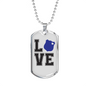 Love Police Necklace Stainless Steel or 18k Gold Dog Tag 24"-Express Your Love Gifts