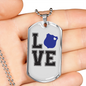 Love Police Necklace Stainless Steel or 18k Gold Dog Tag 24"-Express Your Love Gifts